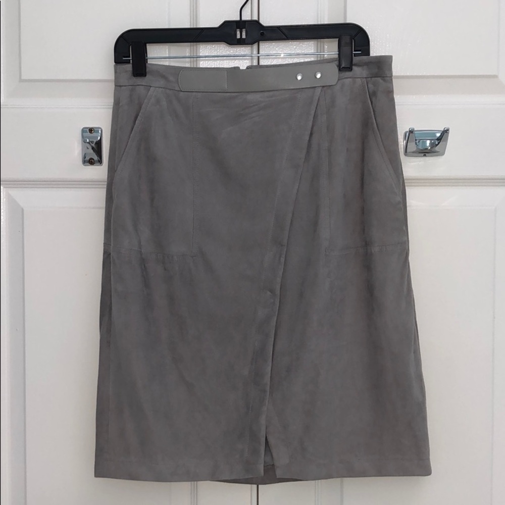 Halston Heritage Suede Skirt